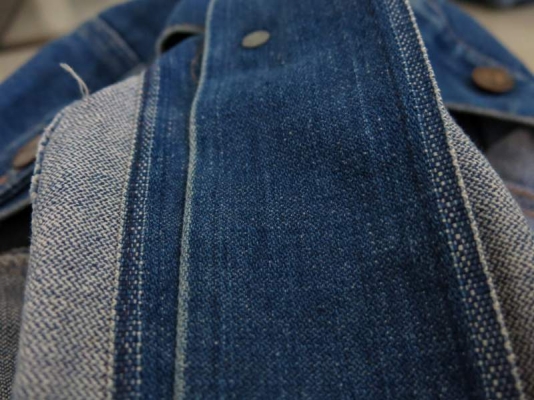 เสื้อแจ็คเก็ตยีนส์   Wrangler MADE IN U.S.A.รุ่นเก่าสามตะเข็บป้ายขาว