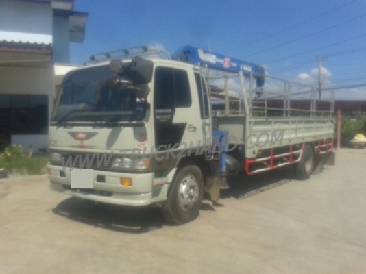 รถบรรทุก 6 ล้อติดเครน ยี่ห้อ HINO  รุ่น FF 3 H 195 แรงม้า  เครน TADANO 3 ตัน ขนาดกระบะ ยาว 6.40 เมตร
