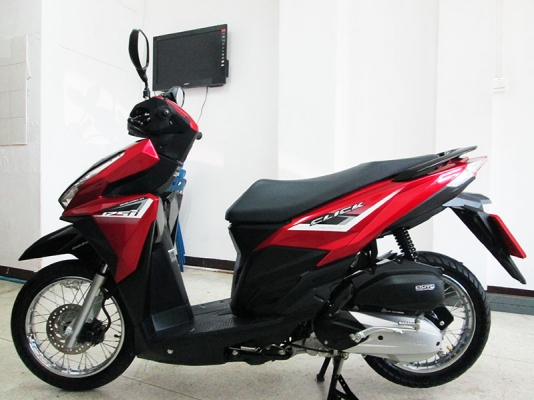 ขาย Honda Click 125I ปี 2015 ตัวใหม่ล่าสุด Idling stop ไมล์แท้ 4909 กม เครื่องหัวฉีดประหยัดน้ำมัน สภาพสวย สีแดง ดำ ราคา 39900 บาท