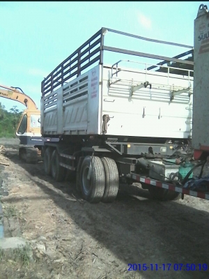 ขายดาวน์รถบรรทุก 22 ล้อพ่วงแม่ลูกดัมพ์ HINO MEGA 380 แรงม้าปี 2556 ลูกพ่วงสามมิตร 3 เพลา ขายดาวน์ 900000