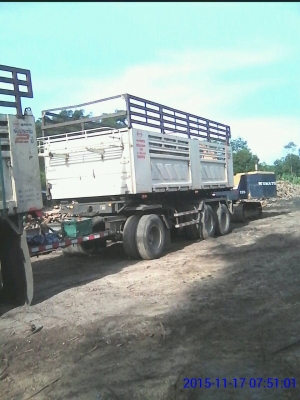 ขายดาวน์รถบรรทุก 22 ล้อพ่วงแม่ลูกดัมพ์ HINO MEGA 380 แรงม้าปี 2556 ลูกพ่วงสามมิตร 3 เพลา ขายดาวน์ 900000
