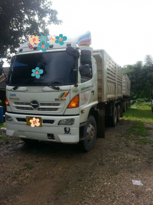 ขายรถบรรทุก 22 ล้อพ่วงแม่ลูกดัมพ์ HINO MEGA 344 แรงม้าปี 2554 ลูกพ่วงสามมิตร 3 เพลา ราคา 2450000