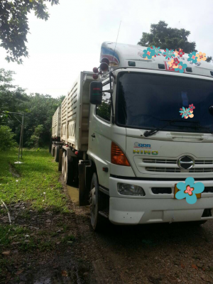 ขายรถบรรทุก 22 ล้อพ่วงแม่ลูกดัมพ์ HINO MEGA 344 แรงม้าปี 2554 ลูกพ่วงสามมิตร 3 เพลา ราคา 2450000