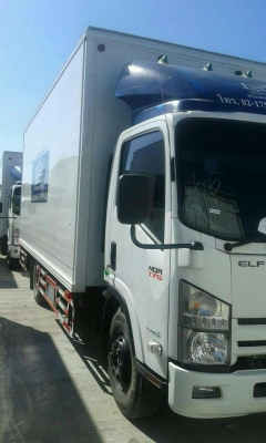 หกล้อ อีซูซุ NQR175ปี57 บรรทุกตู้แห้ง ช่วงยาว5.50ม สภาพดีสวยบางเดิมใช้งานน้อยวิ่ง 30,000กม.นิดๆ เล่นทะเบียนพร้อมโอน