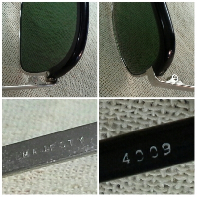 แว่นตาวินเทจกะไหล่ทองขาว MAJESTY/USA บิ๊กไซซ์!