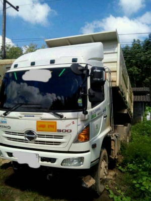 ขายดาวน์รถบรรทุก 10 ล้อดัมพ์ HINO MEGA 344 แรงม้าปี 2556 มีระบบลากพ่วง ไมล์ 90000 กม.ขายดาวน์ 750000