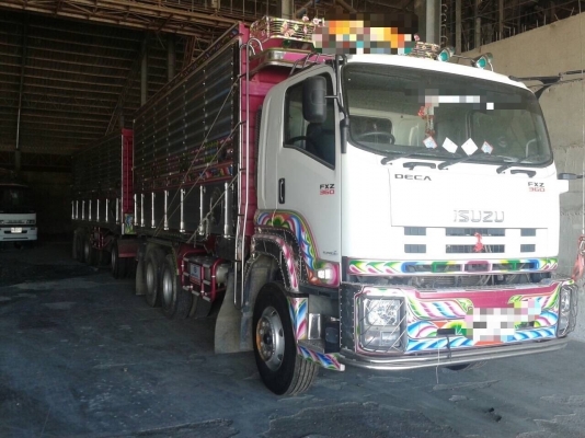 ขาย ISUZU 360 พ่วงเเม่ลูก กระบะเนียมคอกเกษตรดั๊ม รถปี 56 มี 2 พ่วง