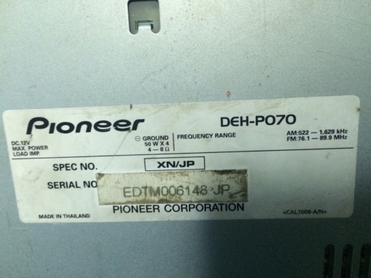 Pioneer DEH-P070 MP3 CD EQ13แบน กราฟฟิกหน้าจอ CROSSOVERในตัว ปรีเอ้า2ชุด คุมกล่องCD มือ2 ญี่ปุ่น Pioneer DEH-P070 MP3 CD EQ13แบน กราฟฟิกหน้าจอ CROSSOVERในตัว ปรีเอ้า2ชุด คุมกล่องCD มือ2 ญี่ปุ่น