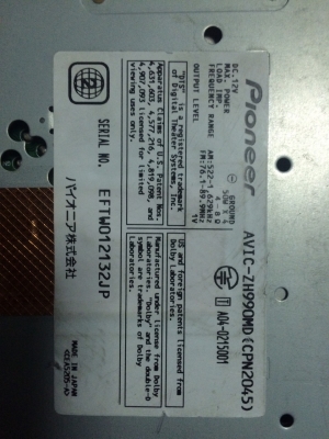 Pioneer AVIC-ZH990MD รุ่นท็อป 2ดิน จอสไลด์ไฟฟ้าป็อบอัพ ทัชสกรีน กราฟฟิกหน้าจอ ปรับระดับได้HDD30GB DVD MP3 CD MD AUX ปรีเอ้า3ชุด ปรีเอ้า5.1 1ชุด กล้องมองหลัง ต่อกล่องทีวีดิจิตอลได้ Made in Japan มือ2 ญี่ปุ่น