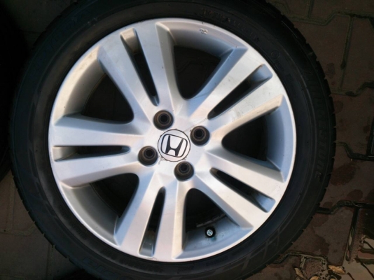 ขายแม็กHONDA JAZZ 4รู100 พร้อมยางบริดสโตน 185/55R16 ยางปี11 สวยๆ จำนวน 1 ชุด  3900
