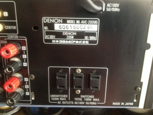 DENON AVC 2030G เก่าญี่ปุ่นเเท้ใช้ไฟ 100V สภาพสวยใช้งายได้ปกติ