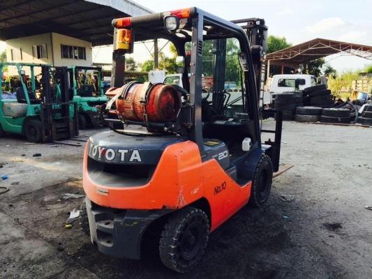 ขายรถฟอล์คลิฟต์ TOYOTA 8FG20 เบนซิน+LPG  เกียร์ออโตเมติค   ยางตันใหม่  4  เส้น.เสาสูง3.5 เมตร.งาสไลด์