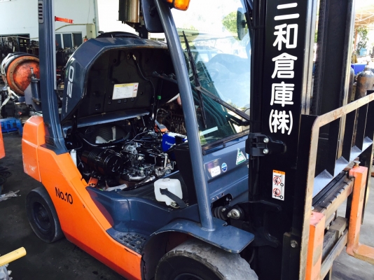 ขายรถฟอล์คลิฟต์ TOYOTA 8FG20 เบนซิน+LPG  เกียร์ออโตเมติค   ยางตันใหม่  4  เส้น.เสาสูง3.5 เมตร.งาสไลด์