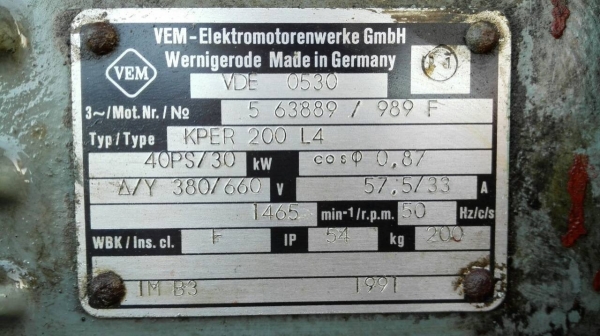 ==== SOLD ==== ปั้มน้ำหอยโข่ง ALLEN GWYNNES GERMANY เข้า 5"- 4" ชนมอเตอร์ VEM 40 HP. 380V. สวยสดพร้อมใช้.