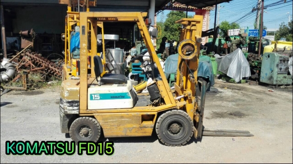 ====== SOLD OUT!! ====== โฟล์คลิฟ Komatsu FD 15-15 เครื่องอีซูสุ ดีเซล เกียร์ออโต้ ยก 1.5 ตัน สูง 3 ม. งาสไลด์ สภาพสวย พร้อมใช้.