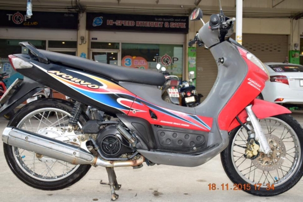 ยามาฮ่า นูโวตัวเก่าแท้ 5my อาร์มเหล็ก สีแดง-ดำ ปี 46 สภาพเดิม ๆ