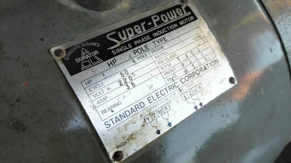 Sell>> มอเตอร์ Super Power 5 HP. 220V. สองสายไฟบ้านสภาพใหม่เก่าเก็บพร้อมใช้.