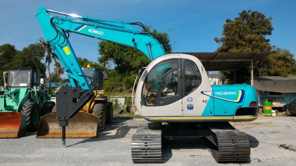 คุ้มสุดๆ Kobelco SK120-2 มาคไฟ้ พร้อมหัวกระแทก แทรค 70ซม. เก่าญี่ปุ่น โทร.090-986-2521 อ๊อบ