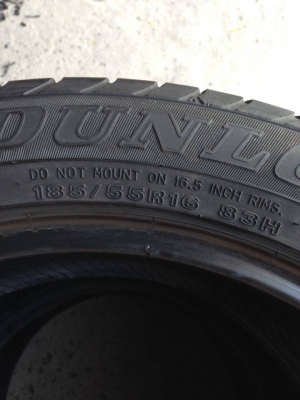 ยาง DUNLOP 185 - 55 -16 made in japan ปี 12 4 เส้น สภาพสวยๆไม่ปะไม่บวมดอกยางเหลือเยอะวิ่งใด้อีกนานค่ะ