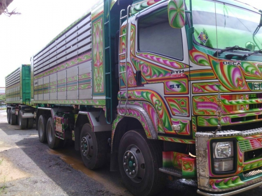 ขายดาวน์ รถบรรทุก 24 ล้อ พ่วงแม่ลูก-ดั๊มพ์ ยี่ห้อ ISUZU DEGA FXZ 360 แรงม้า ปี 2557  ( การันตีรถสวยจริงๆ   เจ้าของขายเอง )