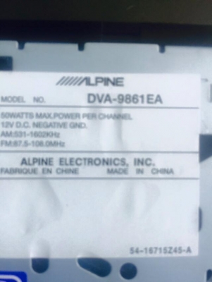Alpine DVA-9861Eหน้าส้ม ปุ่มไม่ลอกหน้าสวย