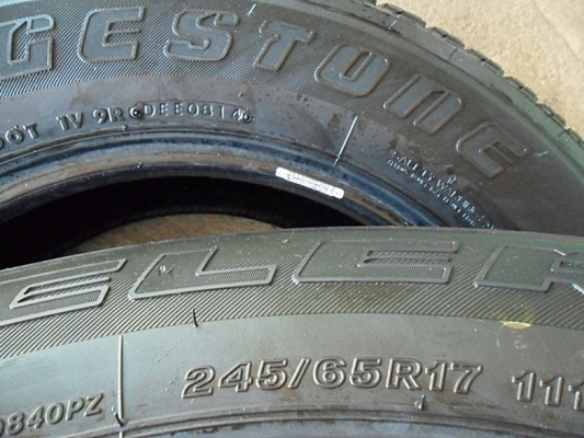 ยางกระบะสูงขอบ17 บริดสโตน245-65-R17ลงพื้นปลายปี14(4เส้น 5,900) ยางกระบะสูงขอบ17 บริดสโตน245-65-R17ลงพื้นปลายปี14(4เส้น 5,900)