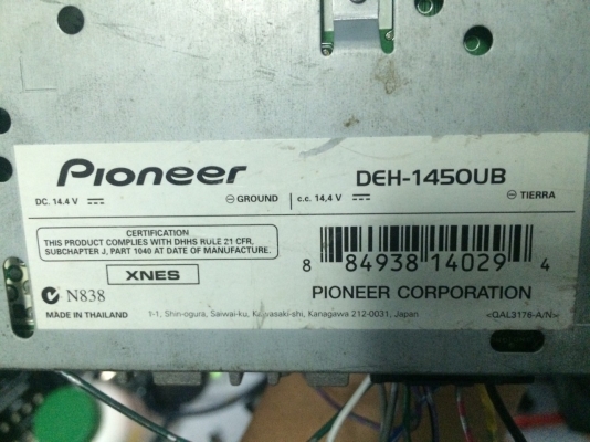 Pioneer DEH-1450UB USB IPOD MP3-RW CD-RW FMคลื่นไทย AUX ปรีเอ้า1ชุด มือ2 Pioneer DEH-1450UB USB IPOD MP3-RW CD-RW FMคลื่นไทย AUX ปรีเอ้า1ชุด มือ2