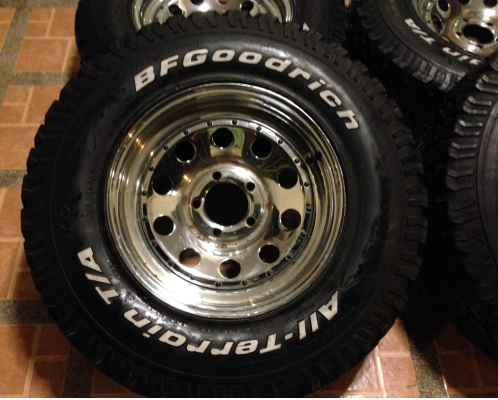 ล้อกะทะ15 Made in Usa กว้าง 7.5 นิ้ว พร้อมยาง BF Goodrich 235 75 15 ราคาสุดค้ม