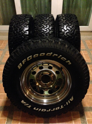 ล้อกะทะ15 Made in Usa กว้าง 7.5 นิ้ว พร้อมยาง BF Goodrich 235 75 15 ราคาสุดค้ม