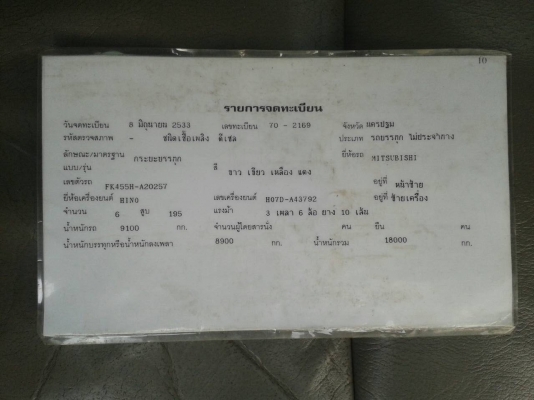 ขาย 10ล้อ เพลาเดียว รถร่อง เครื่อง. 195แรง สภาพสวยพร้อมใช้ ขาย 470000บาท