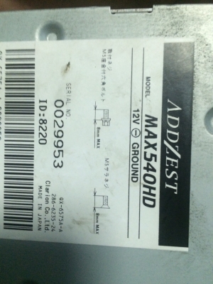 ADDZEST MAX540HD จอ6.5นิ้ว ทัชสกรีน HDD30GB CD-RW AUX เมมโมรี่โซนี่ ระบบบันถึงCDลงฮาร์ดิส มาพร้อมสายAUXและVEDIO INต่อกล่องทีวีดิจิตอลได้ Made in Japan มือ2 ญี่ปุ่น