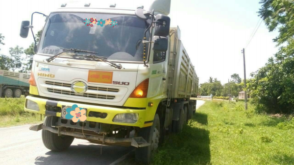 ขายรถบรรทุก 22 ล้อพ่วงแม่ลูกดัมพ์ HINO MEGA 380 แรงม้าปี 2554 ลูกพ่วงสามมิตร 3 เพลา ราคา 2600000