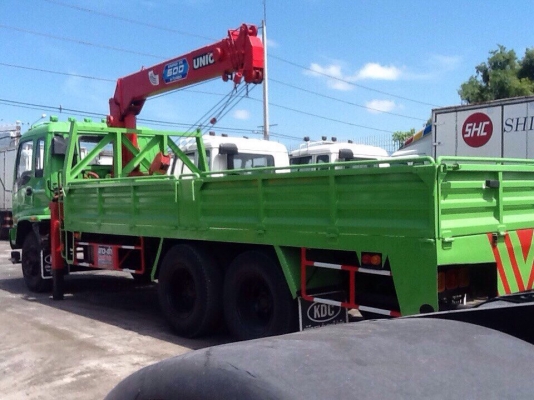 ขายรถ 10 ล้อกะบะคอกเตี้ย ติดเครน 5 ตัน 5 ปลอก ISUZU รุ่น เดก้า เครื่องยนต์ 200 แรงม้า