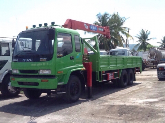 ขายรถ 10 ล้อกะบะคอกเตี้ย ติดเครน 5 ตัน 5 ปลอก ISUZU รุ่น เดก้า เครื่องยนต์ 200 แรงม้า