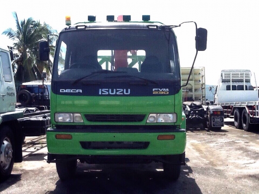 ขายรถ 10 ล้อกะบะคอกเตี้ย ติดเครน 5 ตัน 5 ปลอก ISUZU รุ่น เดก้า เครื่องยนต์ 200 แรงม้า