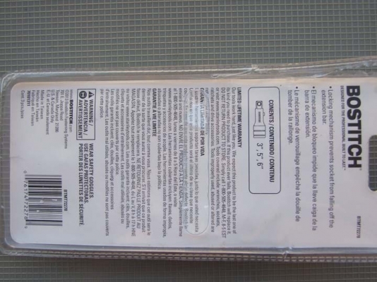 ก้านต่อลูกบล็อค BOSTITCH (Made in Taiwan) ขนาด 1/2" ยาว 3" , 5" , 6" ก้านต่อลูกบล็อค BOSTITCH (Made in Taiwan) ขนาด 1/2" ยาว 3" , 5" , 6"