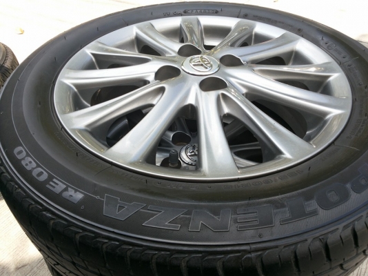 ล้อแม็กสีรมดำแท้ vios 12ก้าน ใส่ yaris colola ได้ ทุกรุ่น ใส่แล้วสวยมาก ล้อสวยทุกวง  ยางบริสโตน 185 60 15