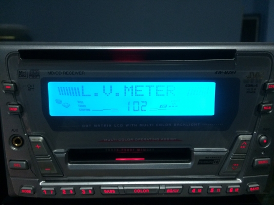 JVC KW-MZ64 CD-RW MD-RW AUX เปลี่ยนสีไฟหน้าจอ ปรีเอ้า1ชุด คุมกล่องCD มือ2 ญี่ปุ่น