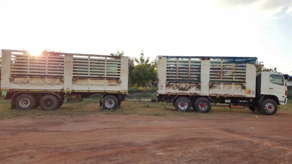 ขายรถพ่วง แม่-ลูกไม่ดั้ม HINO 320 ปี 50 กระบะสามมิตร คัสซีสวยตลอดเส้น เครื่องเดิม เกียร์เดิม ทะเบียนพร้อมโอน