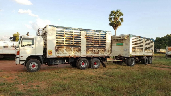 ขายรถพ่วง แม่-ลูกไม่ดั้ม HINO 320 ปี 50 กระบะสามมิตร คัสซีสวยตลอดเส้น เครื่องเดิม เกียร์เดิม ทะเบียนพร้อมโอน