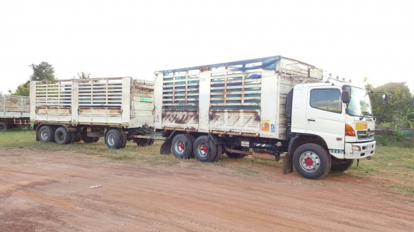 ขายรถพ่วง แม่-ลูกไม่ดั้ม HINO 320 ปี 50 กระบะสามมิตร คัสซีสวยตลอดเส้น เครื่องเดิม เกียร์เดิม ทะเบียนพร้อมโอน
