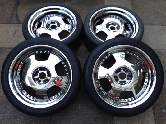 ล้อ VIP Step rim ขอบ20 สภาพสวย สีเดิม ไม่เคยซ่อม 5รู114 และ 5รู100 จากโรงงาน หน้า 8.5 นิ้ว off +42 หลัง 9.5 นิ้ว off+40 พร้อมยาง ราคาไม่แพง