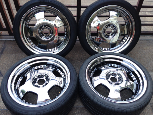 ล้อ VIP Step rim ขอบ20 สภาพสวย สีเดิม ไม่เคยซ่อม 5รู114 และ 5รู100 จากโรงงาน หน้า 8.5 นิ้ว off +42 หลัง 9.5 นิ้ว off+40 พร้อมยาง ราคาไม่แพง