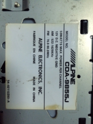 Alpine CDA-9855J 24Bit 4V รุ่นใหญ่ MP3 CD ปรีเอ้า3ชุด HDD1ชุด CROSSOVERในตัว กราฟฟิกหน้า ปุ่มเลื่อนสัมผัส กล่องไฟ4V สภาพสวย มือ2 ญี่ปุ่น