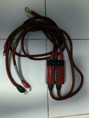 กล่องHotInazma Hyper พร้อมสายกราวด์วายแท้ 3จุด ตัวกล่อง และสายไฟ สีแดง สภาพสวย มือ2 ญี่ปุ่น