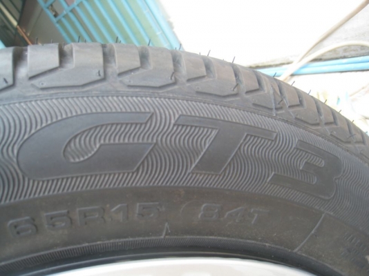 ขายกะทะล้อ Honda jazz ขอบ15 4/100 +ฝาครอบ + ยางปลายปี12 (081-3747940)