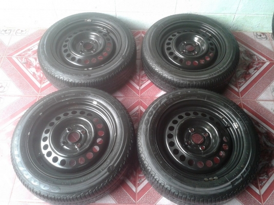 กระทะเหล็ก15"4รู100+ยาง1ชุด(4ล้อ)ขาย2,200 ฿เท่านั้น!!!
