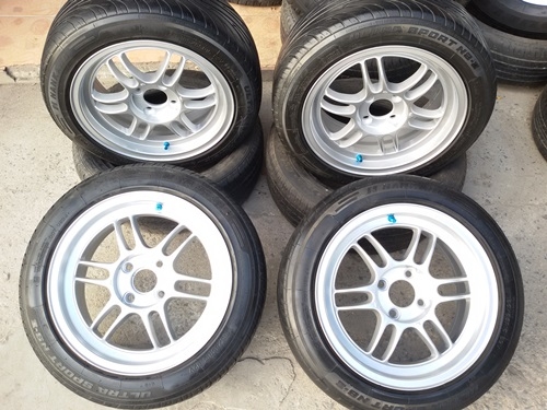 ขายล้อRPF1 ขอบ15 4รู100กว้าง7 พร้อมยางปี 13   4 ล้อ