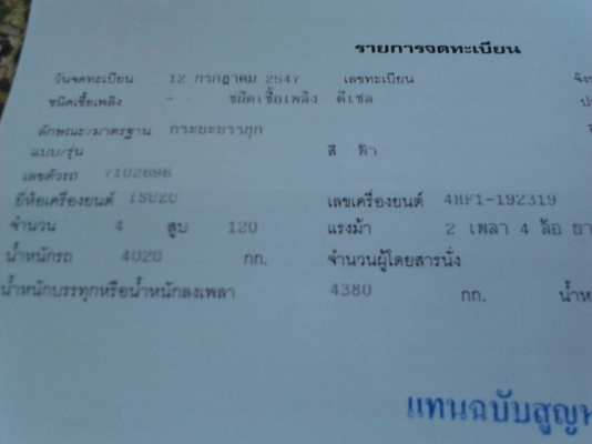 รถอีซูซู 6 ล้อดั้ม NPR เปลื่ยนเครื่อง 120 แรงม้า. ปี 47    สนใจติดต่อ  081 - 6079515