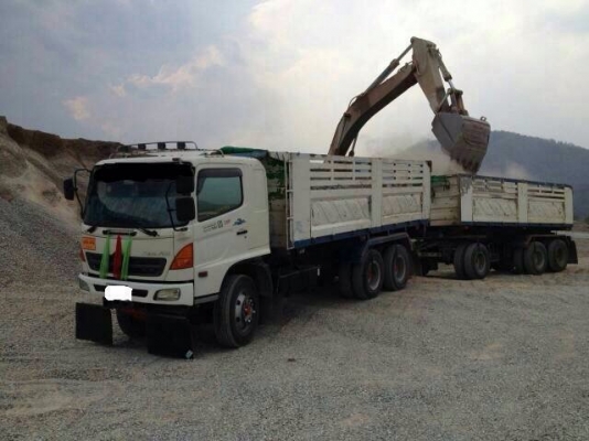 ขายรถพ่วงสิบล้อดัมพ์ Hino เครื่อง 320 แรง ปี 49 กระบะดัมพ์สามมิตร ลูก 3 เพลา